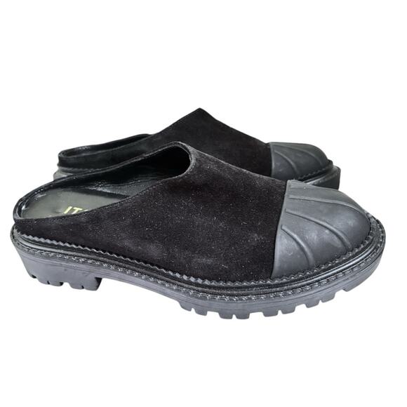 ITALEAU Janet Mules Suede Black Shoes - Picture 2 of 5